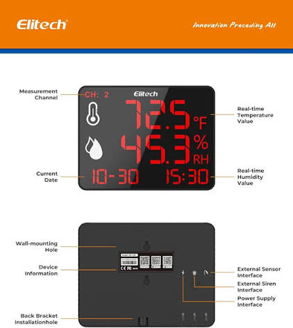 Elitech DR230W-THE WiFi Large Display Temperature and Humidity Logger - Image 5